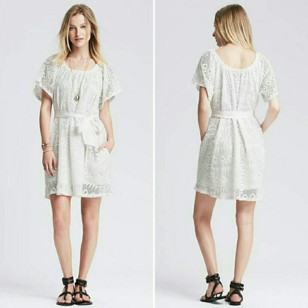 Banana Republic White July Lace Dress $130 Medium - Picture 2 of 6